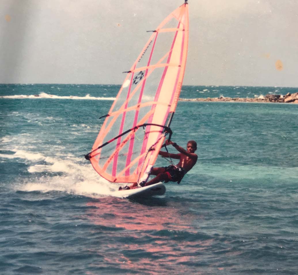 1993 Andre gets hooked on watersports